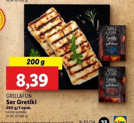 Ser gretiki bruschetta Grill and fun promocja