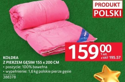 Kołdra z pierszi gęsich 155 x 200 cm promocja w Selgros