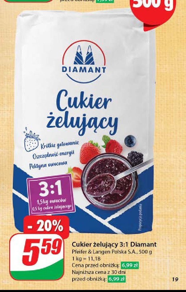 Cukier żelujący 3:1 Diamant Diamant polska promocja w Dino