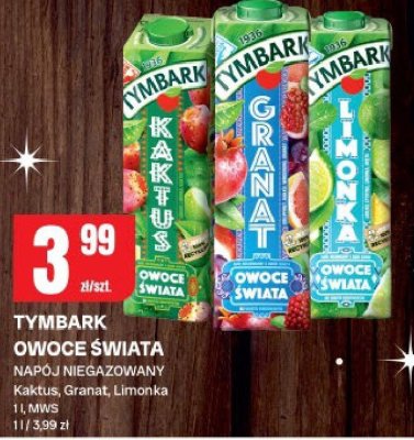 Napój tymbark owoce świata niegazowany kaktus, granat, limonka MWS promocja w Chorten