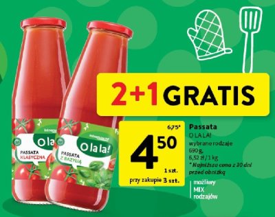 Passata O LA LA! w różne rodzaje promocja w Intermarche