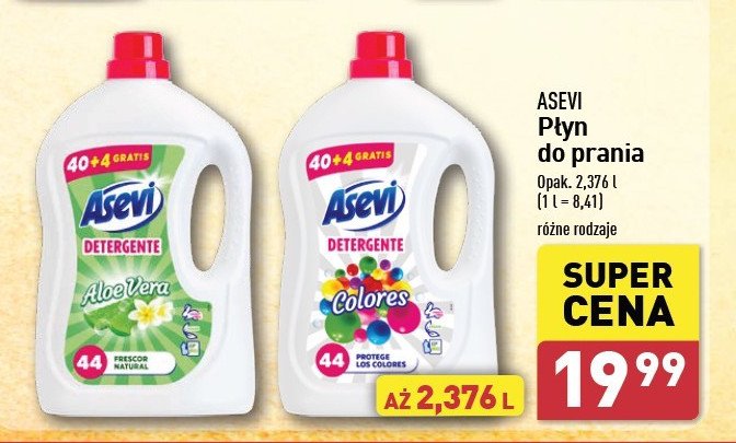 Płyn do prania aloe vera Asevi promocja