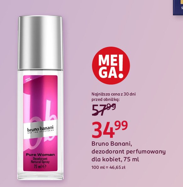 Dezodorant Bruno banani pure woman promocja