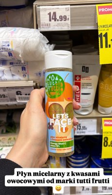 Płyn micelarny Let's Face It z kwasami owocowymi Energy Shot C aloes 5% promocja w Intermarche