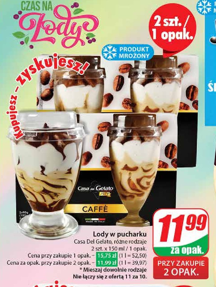 Lody caffe CASA DEL GELATO promocja w Dino