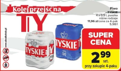 Piwo Tyskie promocja w Carrefour Market