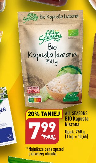 Kapusta kiszona bio All seasons promocja w TOPAZ