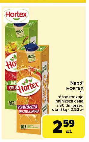 Sok jabłko-gruszka Hortex promocja w Carrefour Market