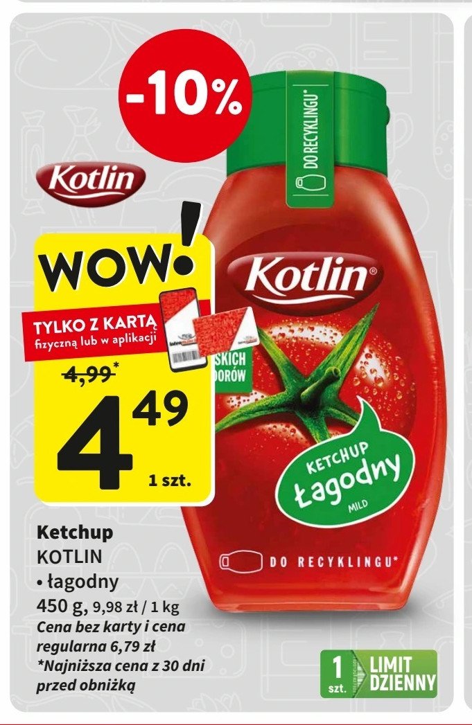 Ketchup łagodny Kotlin promocja w Intermarche