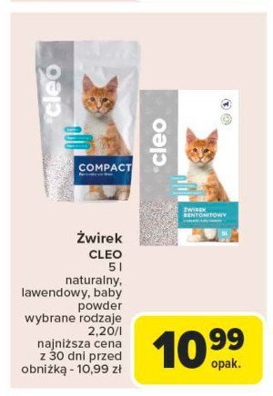 Żwirek bentonitowy lawendowy Cleo promocja w Carrefour