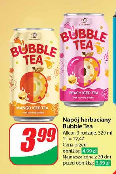 Napój mango iced tea Madam hong bubble tea promocja