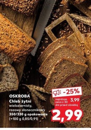 Chleb żytni wieloziarnisty Oskroba promocja w Supeco
