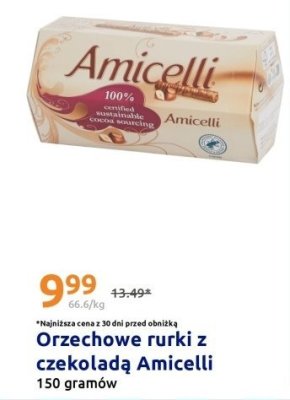 Orzechowe rurki z czekoladą Amicelli promocja w Action