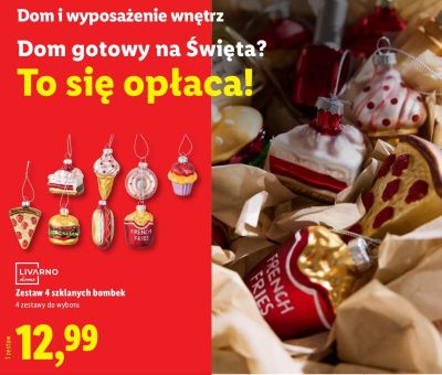 Zestaw 4 szklanych bombek promocja w Lidl