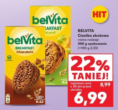 Ciastko zbożowe różne rodzaje BelVita promocja w Kaufland