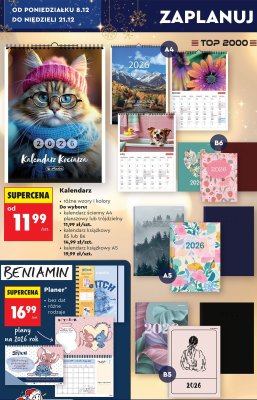 Planer Benjamin bez dat różne rodzaje plany na 2026 rok promocja w Biedronka
