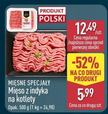 Mięso z indyka na kotlety promocja w Aldi