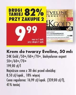 Krem do twarzy ma dzień i noc 70+ Eveline bio hyaluron expert promocja
