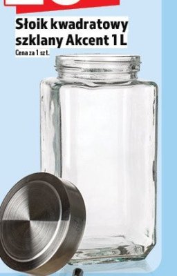 Słoik kwadratowy szklany Akcent 1 L promocja w TOPAZ