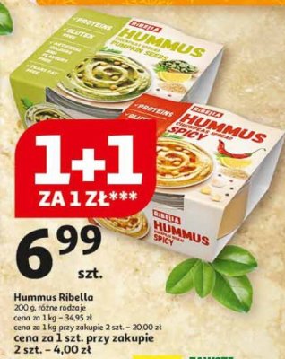Hummus Ribella 200 g różne rodzaje promocja w Auchan
