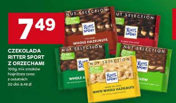 Czekolada white whole hazelnuts Ritter sport promocja w Stokrotka