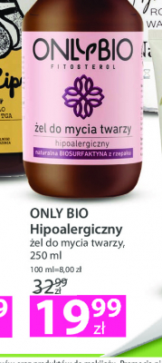 Hipoalergiczny żel do mycia twarzy Only bio fitosterol Onlybio promocja