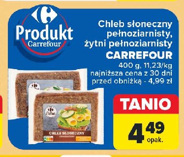 Chleb żytni pełnoziarnisty Carrefour extra promocja