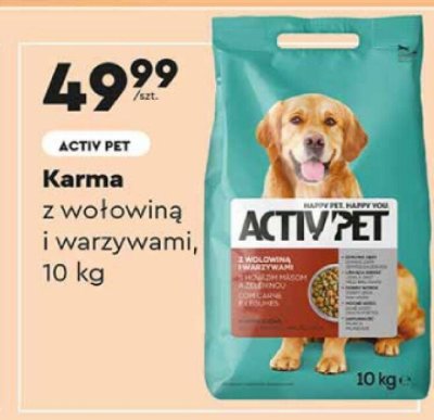 Karma z wołowiną i warzywami, 10 kg ACTIV PET promocja w Biedronka