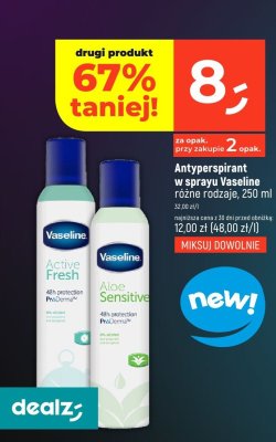 Antyperspirant w sprayu Vaseline różne rodzaje 250 ml promocja w Dealz