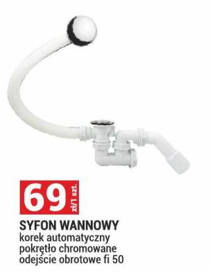 Syfon SYFON WANNOWY korek automatyczny pokrętło chromowane odejście obrotowe fi 50 promocja w Merkury Market