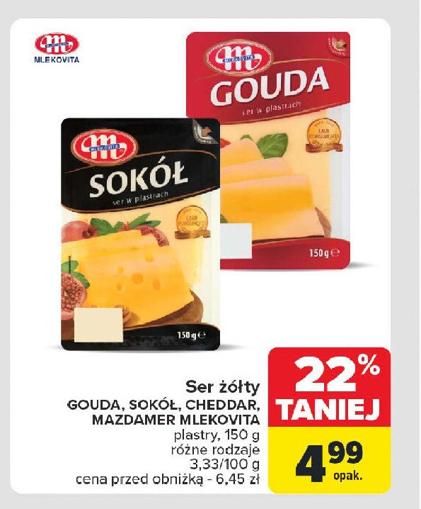 Ser cheddar plastry Mlekovita promocja