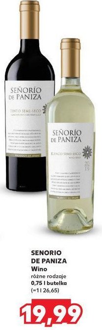 Wino czerwone półsłodkie SENORIO DE PANIZA promocja w Kaufland