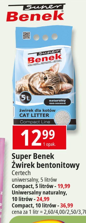 Żwirek dla kota SUPER BENEK promocja w Intermarche