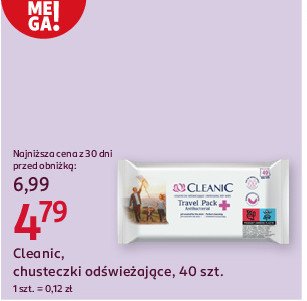 Chusteczki antibacterial Cleanic promocja w Rossmann