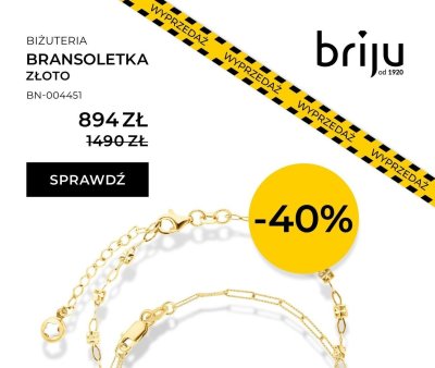 Bransoletka złoto promocja w Briju