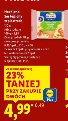 Ser Hochland Ser topiony w plastrach gouda promocja w Lidl