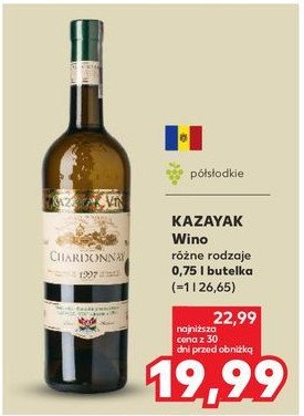 Wino KAZAYAK CHARDONNAY promocja