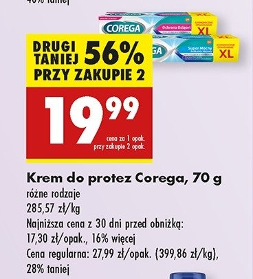 Krem mocujący do protez delikatnie miętowy Corega super mocny promocja w Biedronka