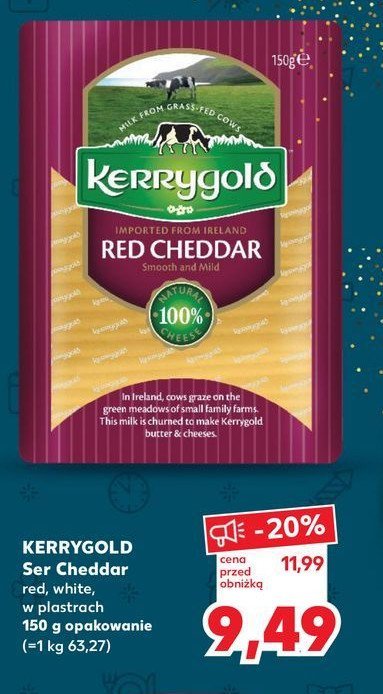 Ser cheddar white Kerrygold promocja w Kaufland