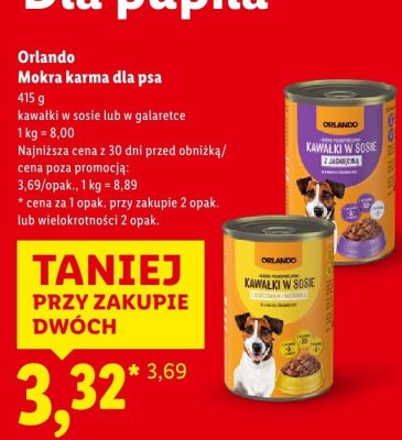 Mokra karma dla psa kawałki w galaretce promocja w Lidl