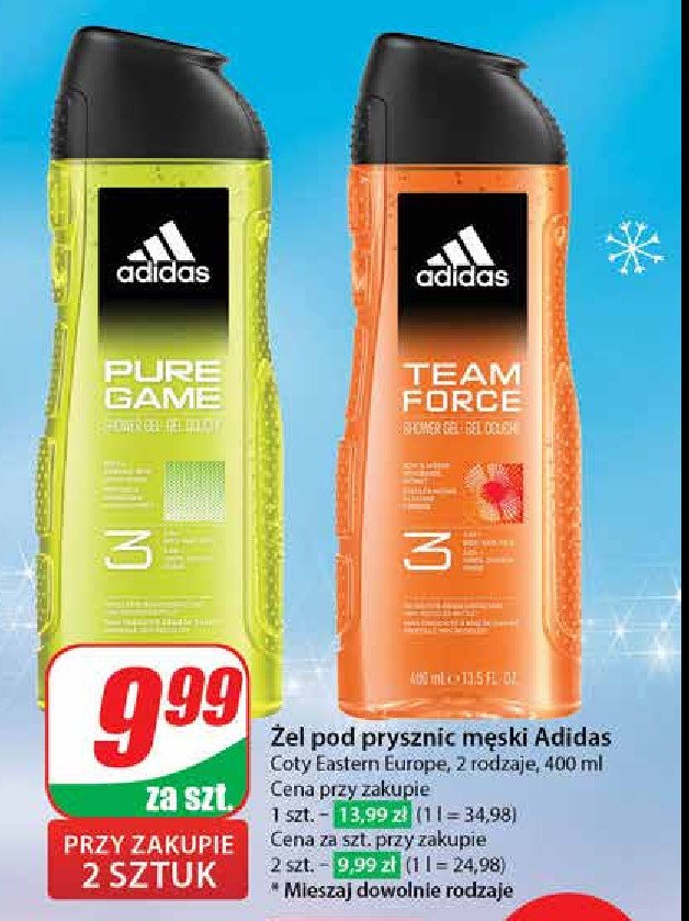 Żel pod prysznic Adidas men team force Adidas cosmetics promocja