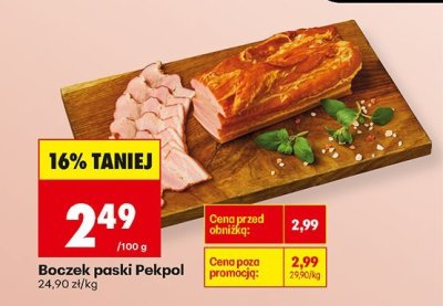 Boczek paski Pekpol promocja w Biedronka
