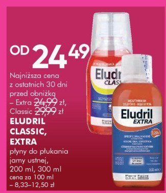ELUDRIL CLASSIC, EXTRA płyny do płukania jamy ustnej, 200 ml, 300 ml promocja w Super-Pharm