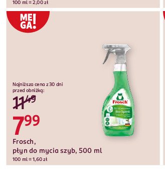 Płyn do mycia szyb Frosch promocja w Rossmann