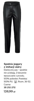 Spodnie joggery z imitacji skóry czarne promocja w Tchibo
