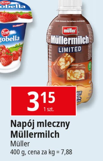 Napój mleczny choco-peanut caramel Mullermilch limited promocja w Leclerc