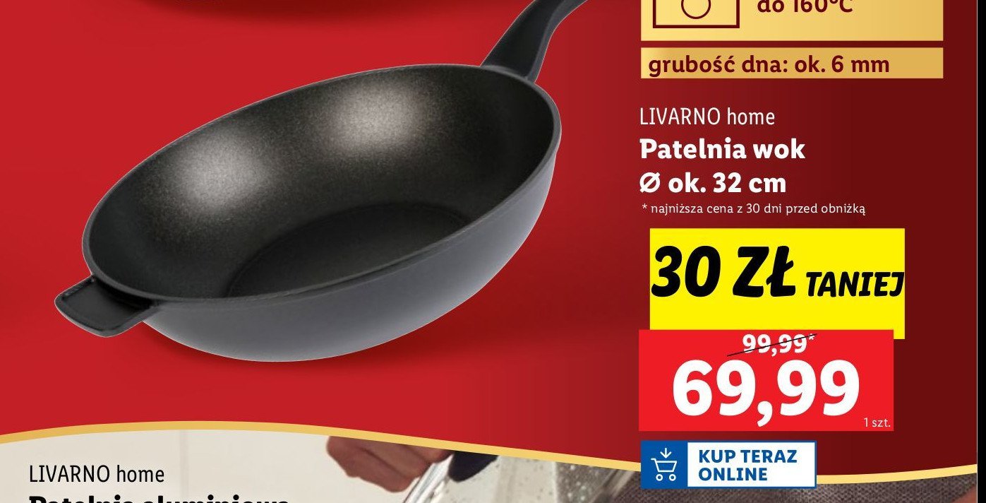 Wok 32 cm LIVARNO HOME promocja