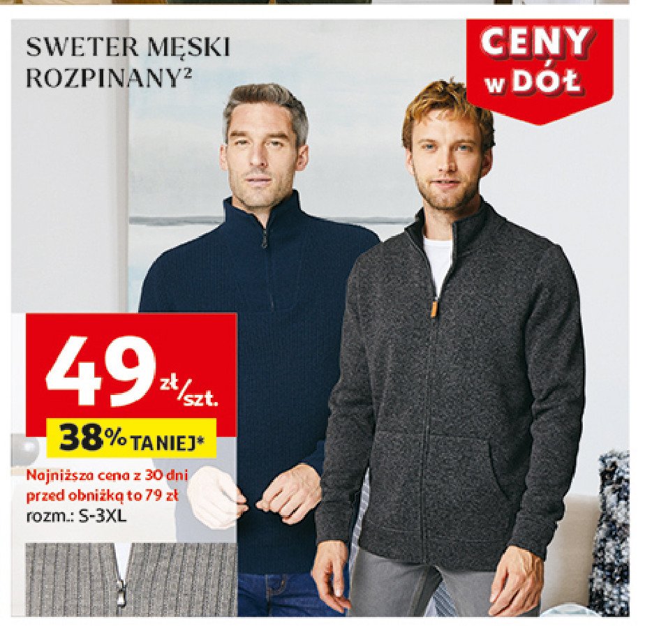 Sweter męski rozpinany s-3xl promocja