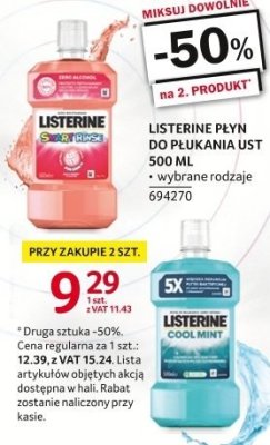 Płyn do płukania ust Listerine 500 ml promocja w Selgros