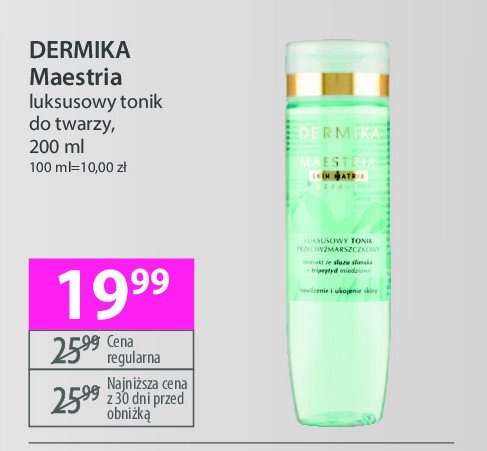 Tonik do twarzy Dermika maestria promocja w Hebe